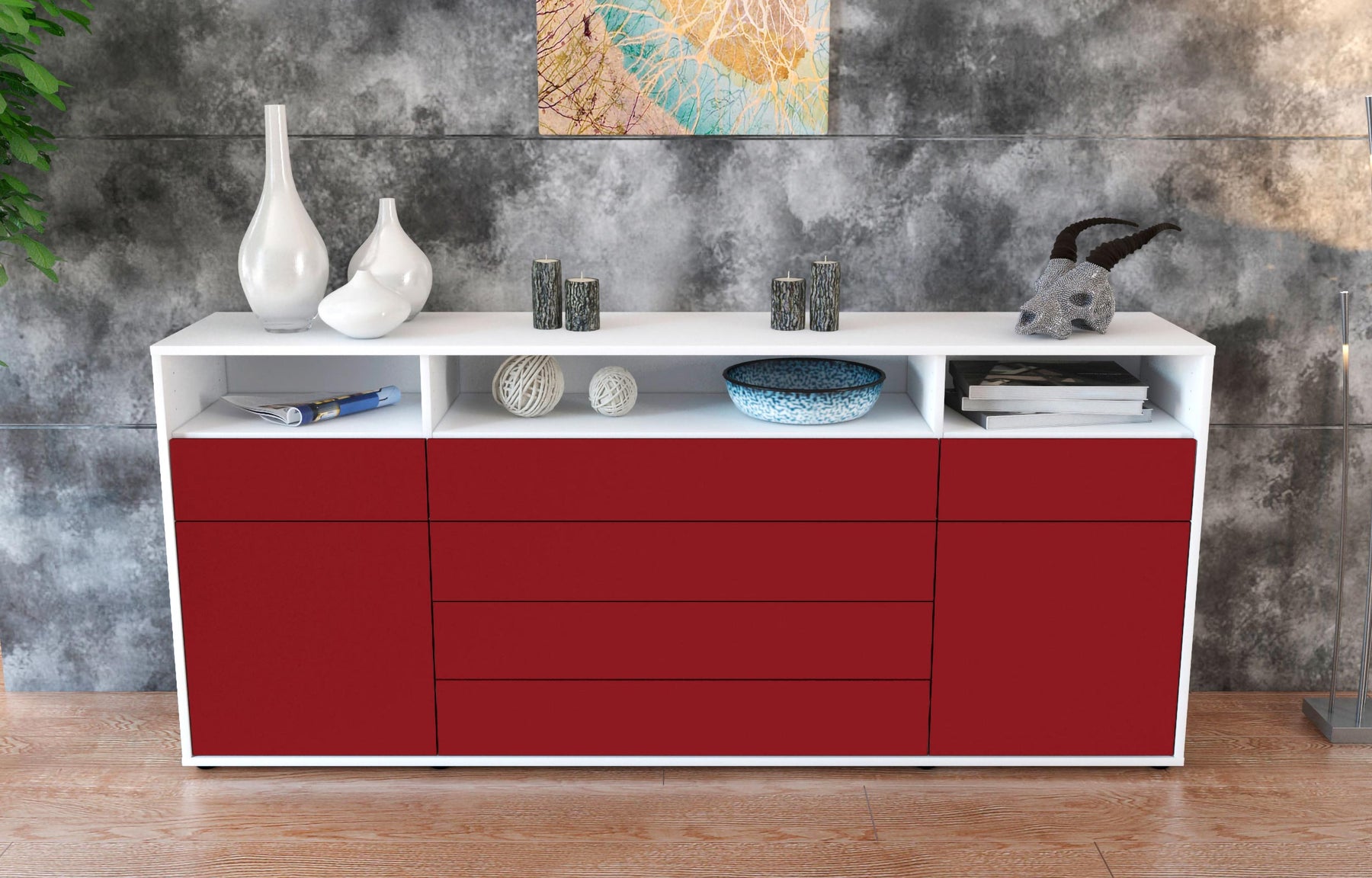 Sideboard Evelina, Bordeaux (180x79x35cm)