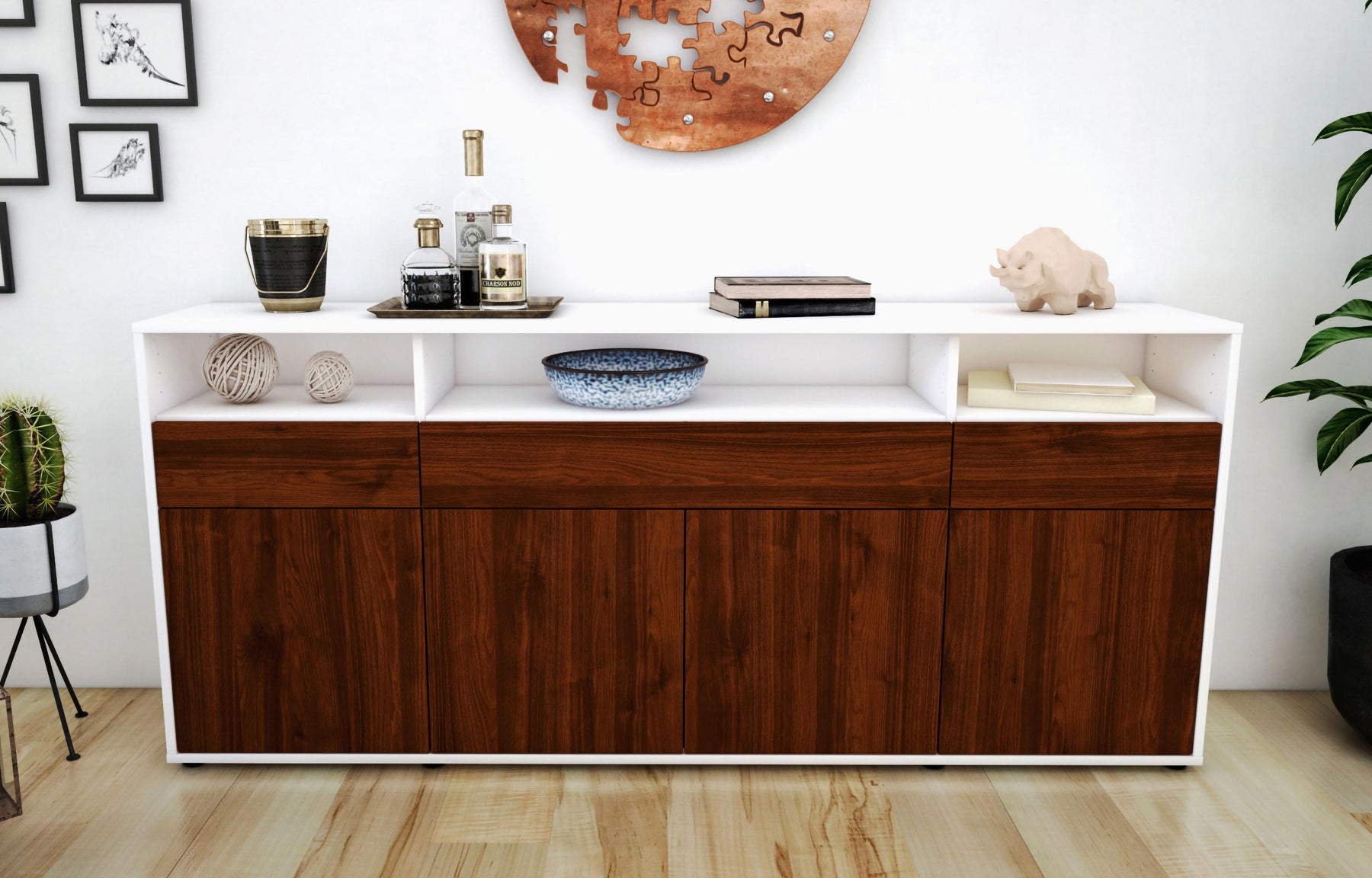 Sideboard Ezia, Walnuss (180x79x35cm)