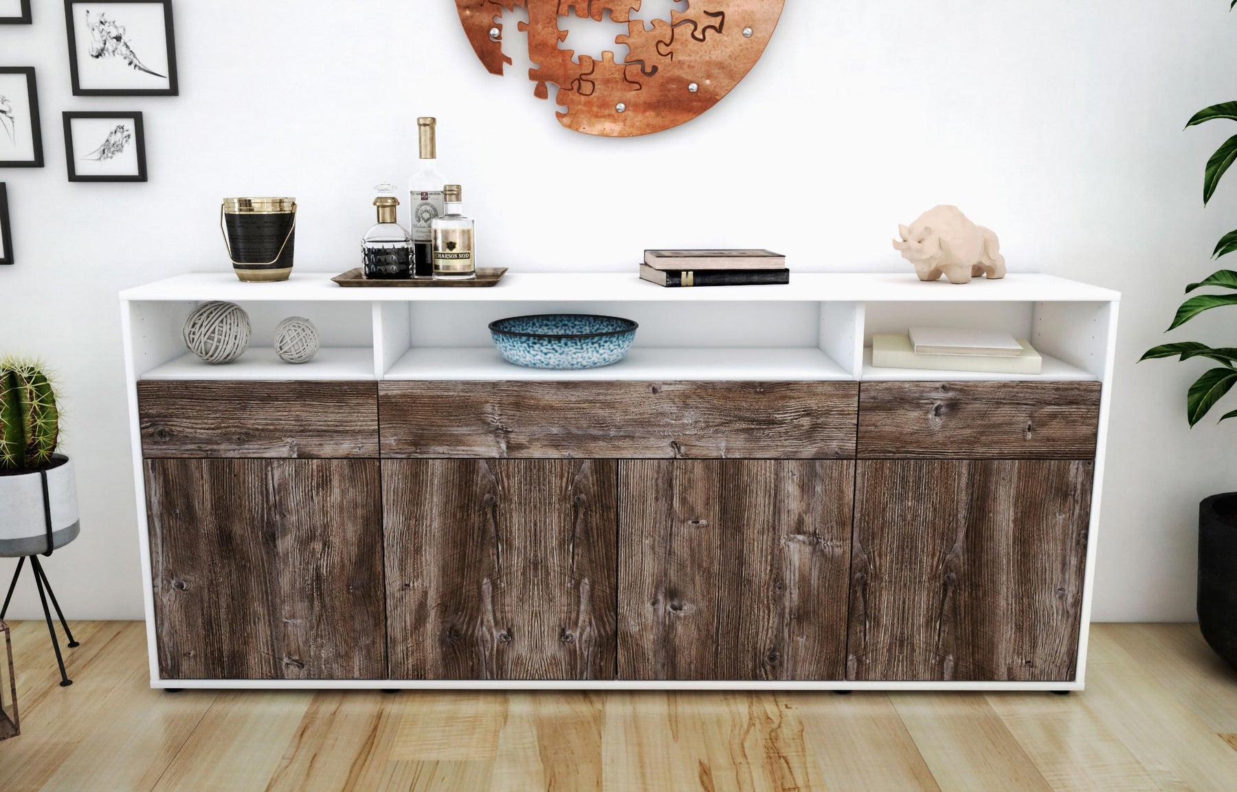 Sideboard Ezia, Treibholz (180x79x35cm)