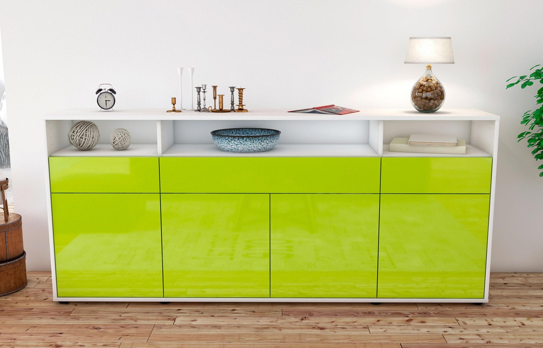 Sideboard Ezia, Grün (180x79x35cm)