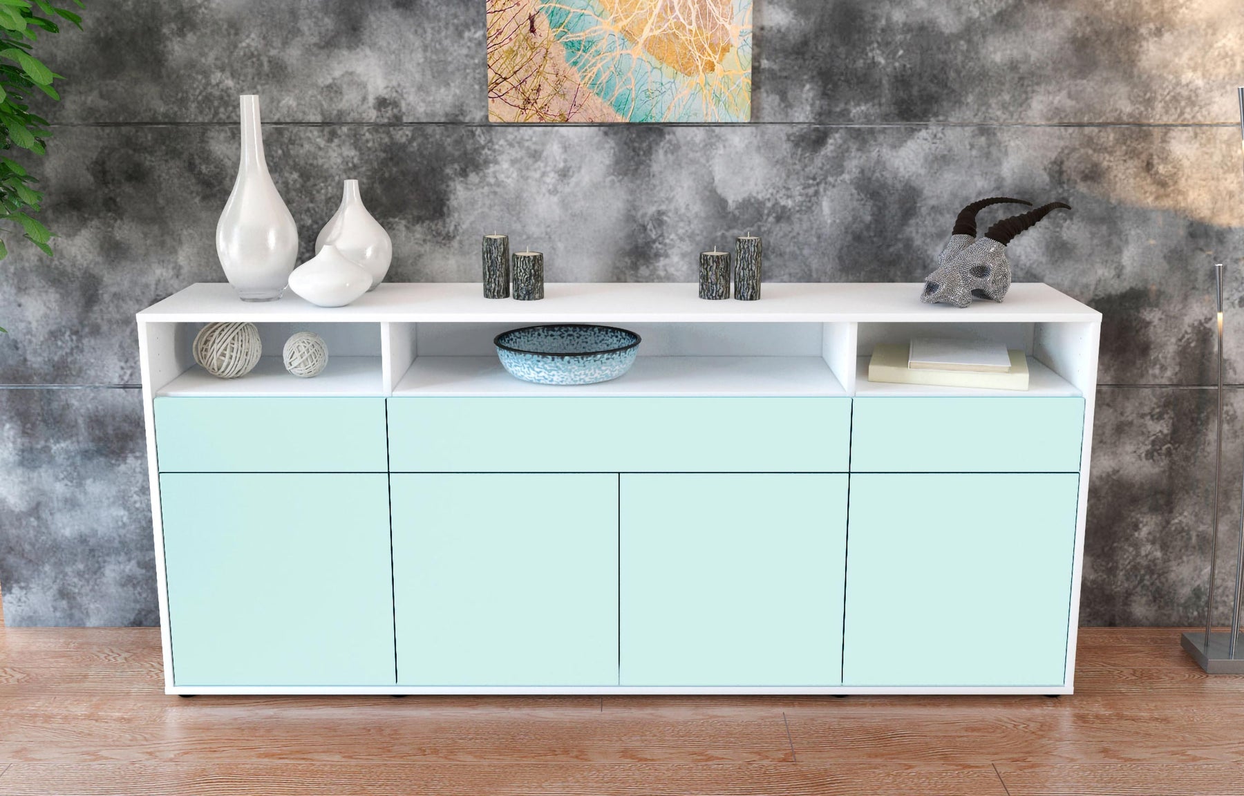 Sideboard Ezia, Mint (180x79x35cm)