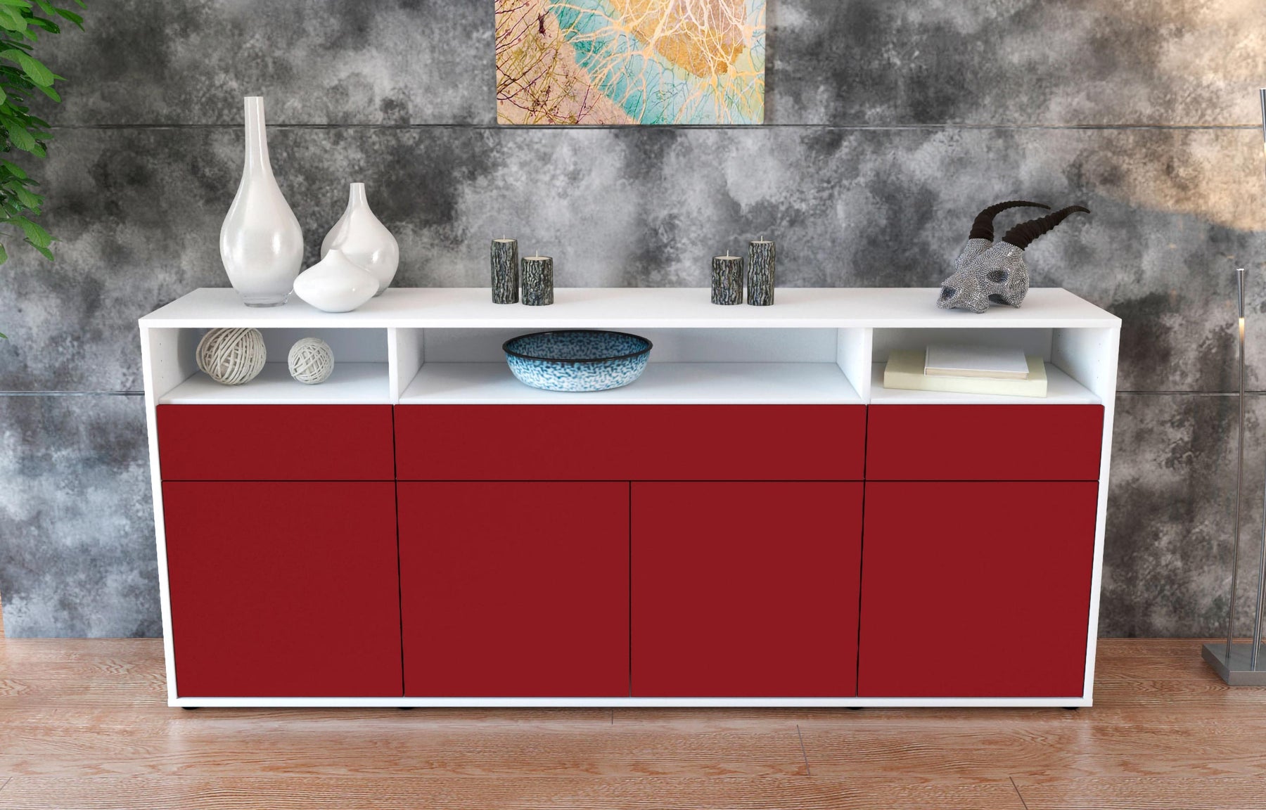 Sideboard Ezia, Bordeaux (180x79x35cm)