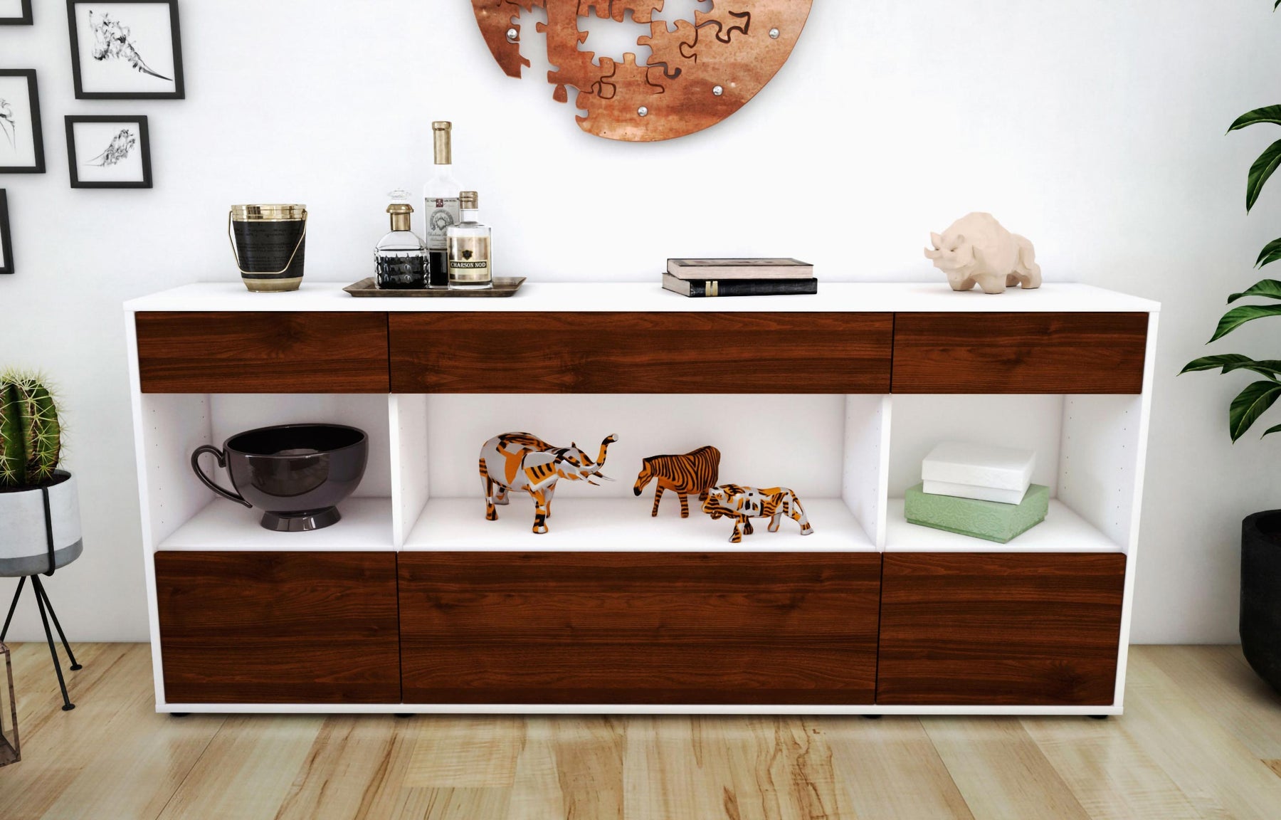 Sideboard Fabiana, Walnuss (180x79x35cm)