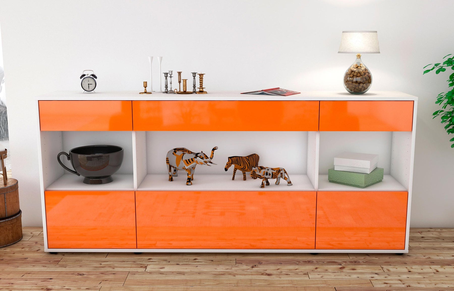 Sideboard Fabiana, Orange (180x79x35cm)