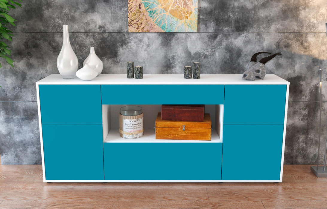 Sideboard Fabiola, Türkis (180x79x35cm)