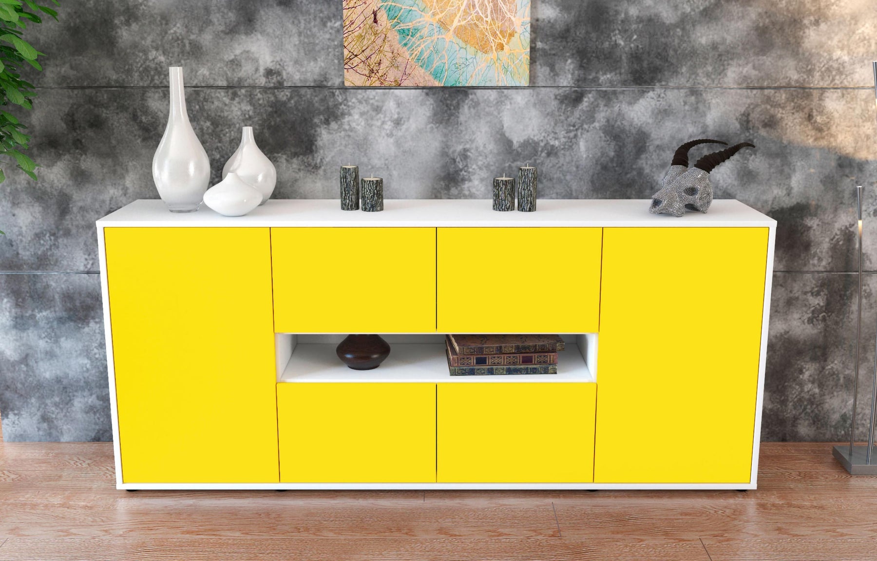 Sideboard Farina, Gelb (180x79x35cm)