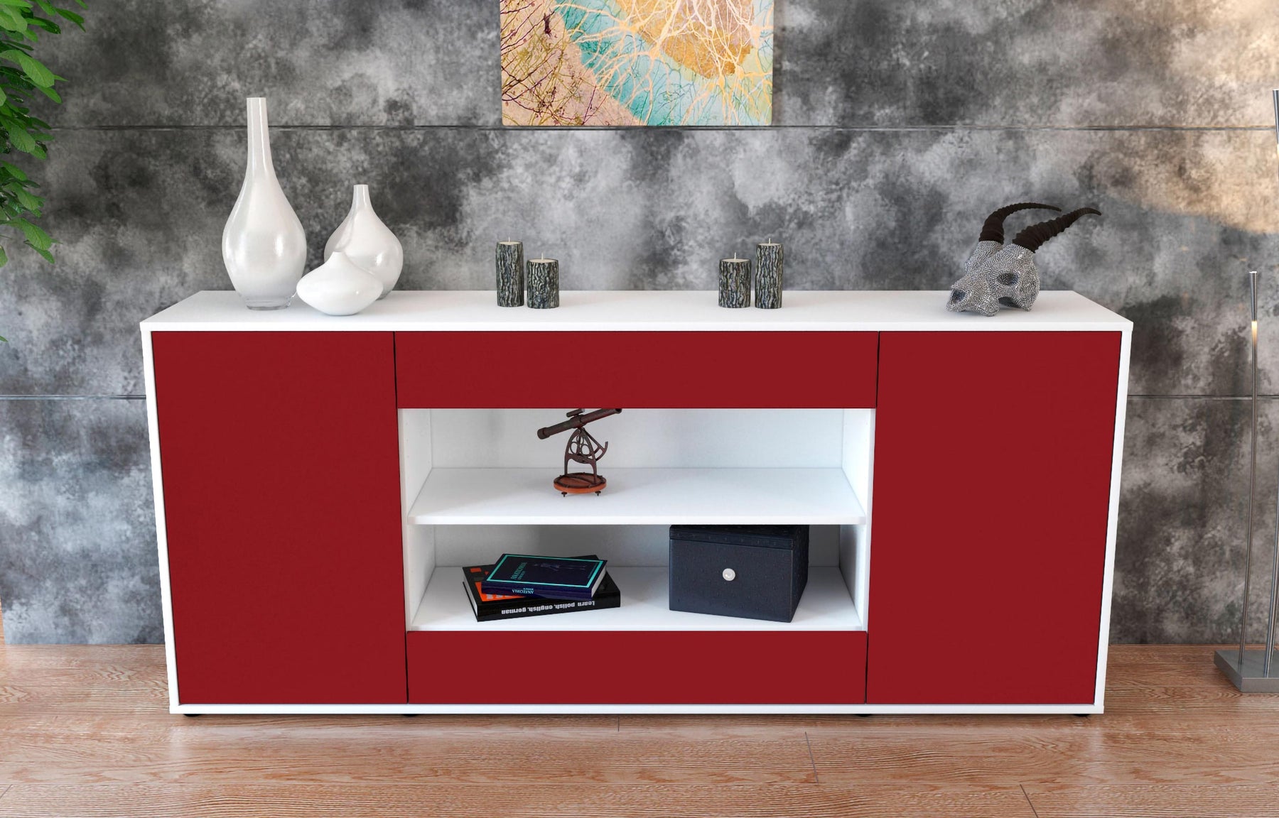 Sideboard Feli, Bordeaux (180x79x35cm)