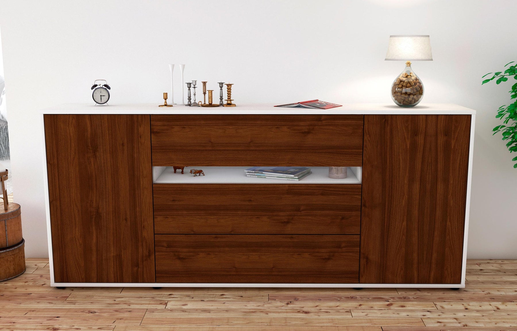 Sideboard Fernanda, Walnuss (180x79x35cm)