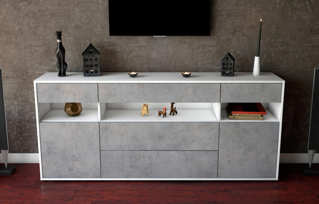 Sideboard Floria, Beton (180x79x35cm)