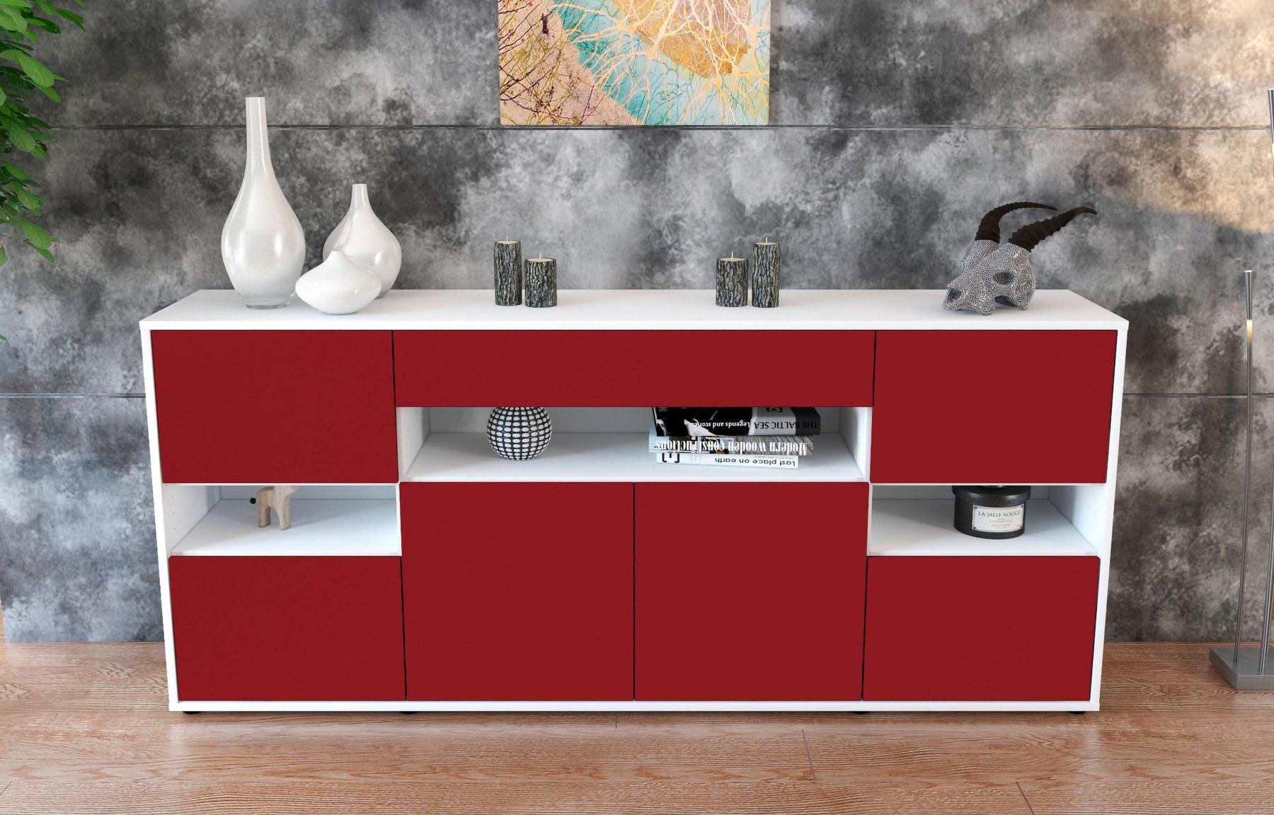 Sideboard Ginevra, Bordeaux (180x79x35cm)