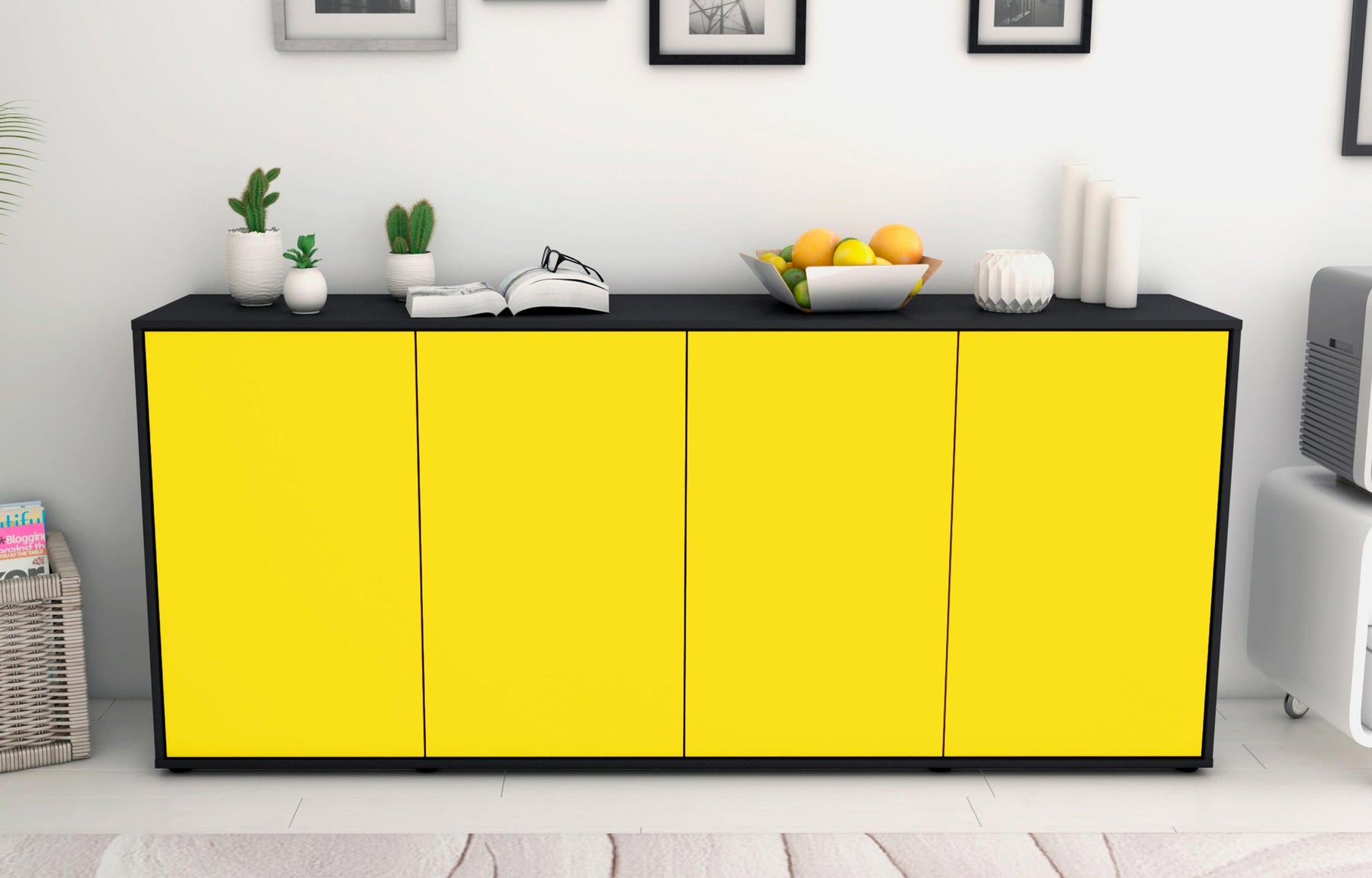 Sideboard Elana, Gelb (180x79x35cm)