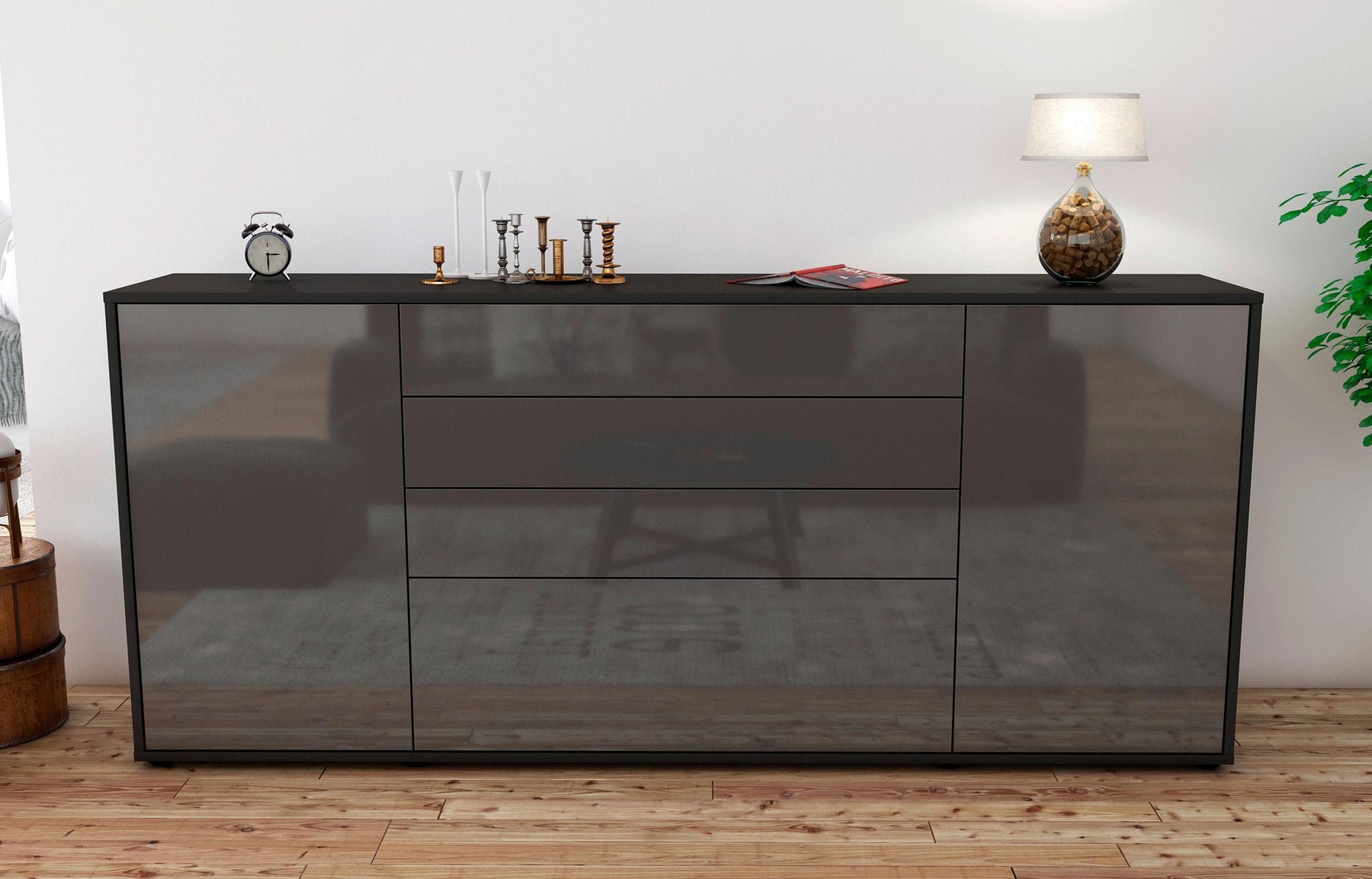 Sideboard Eleni, Grau (180x79x35cm)