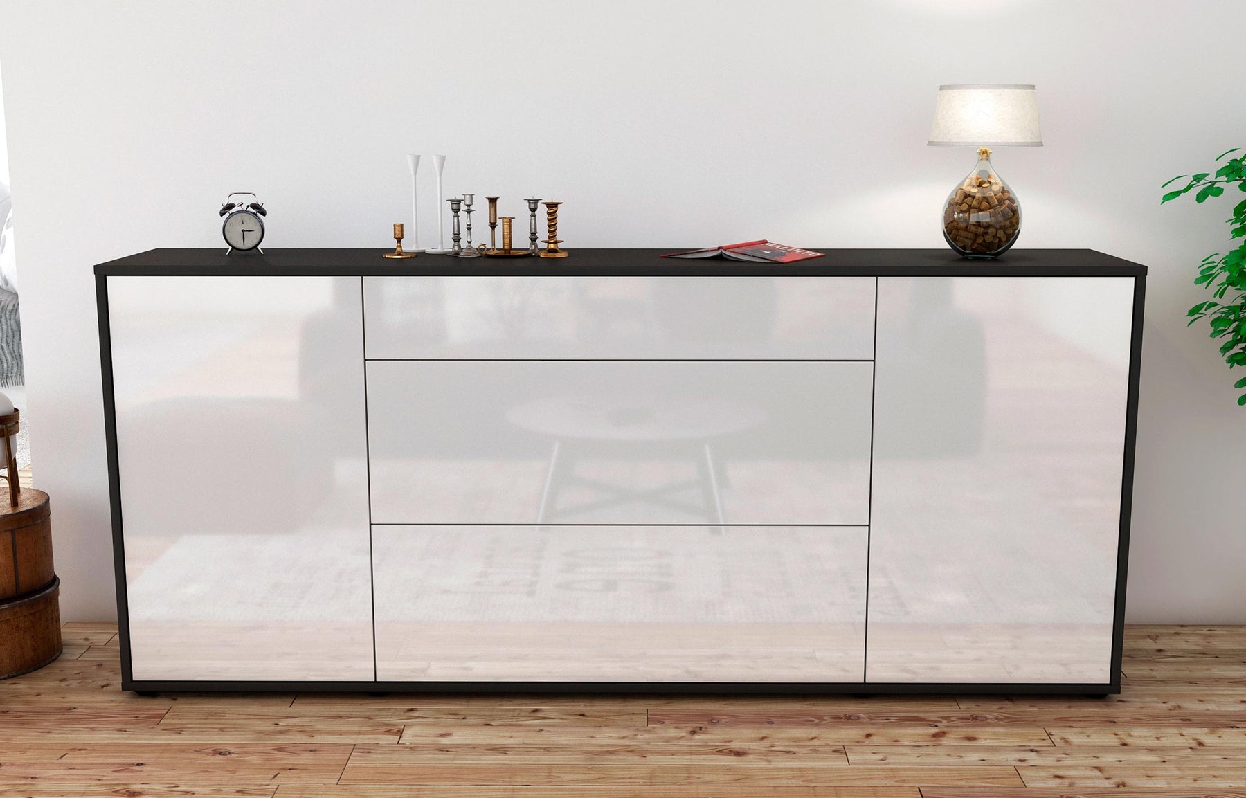 Sideboard Eleonora, Weiß (180x79x35cm)