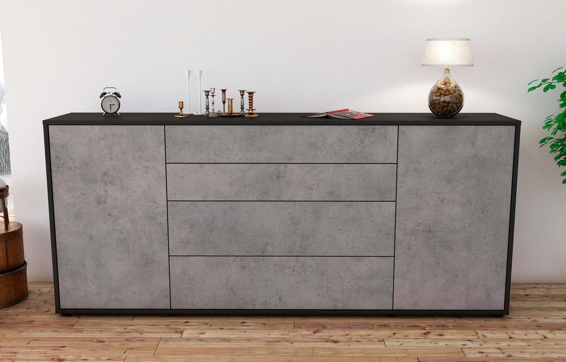 Sideboard Elettra, Beton (180x79x35cm)