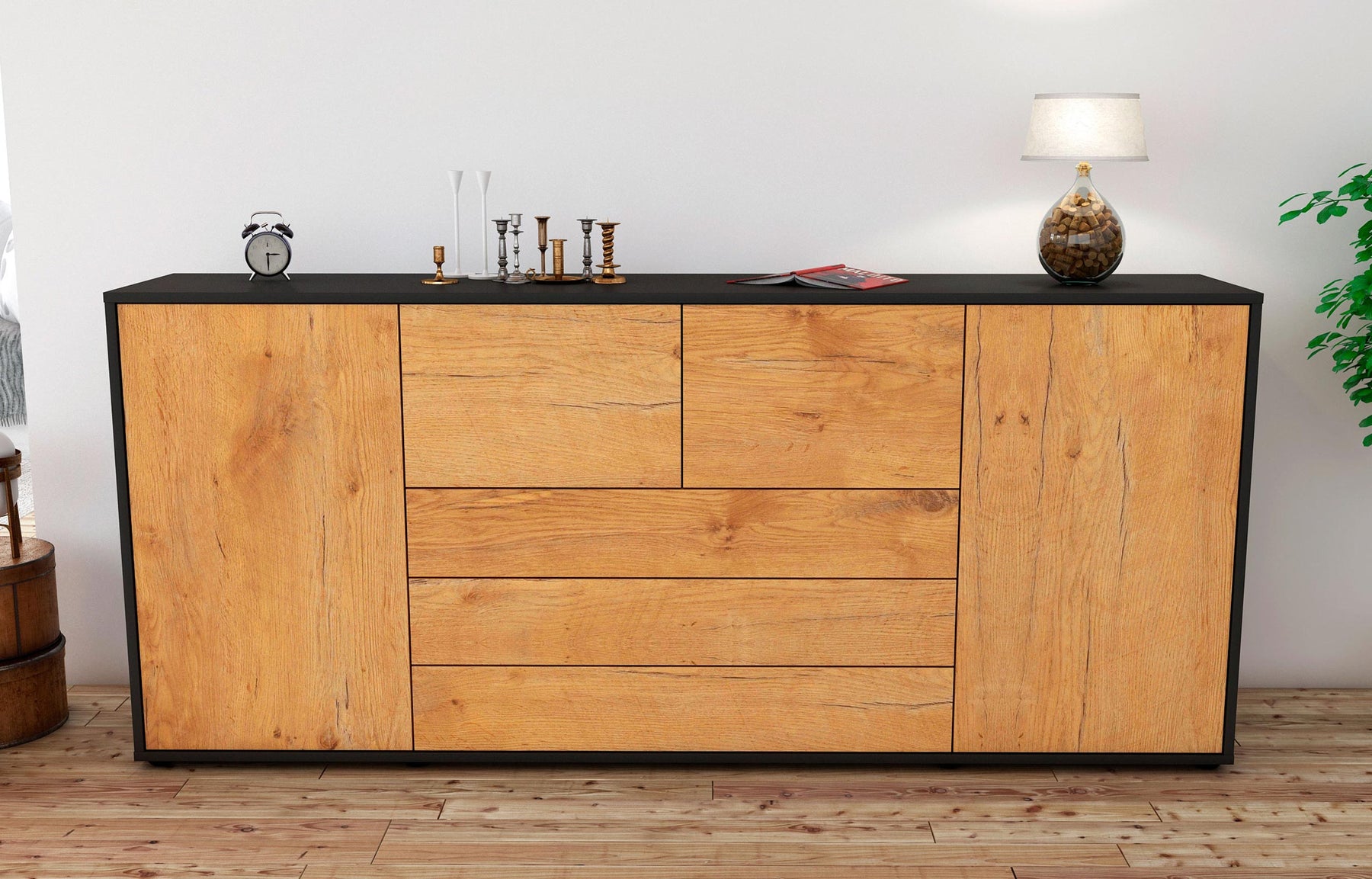 Sideboard Eliana, Eiche (180x79x35cm)