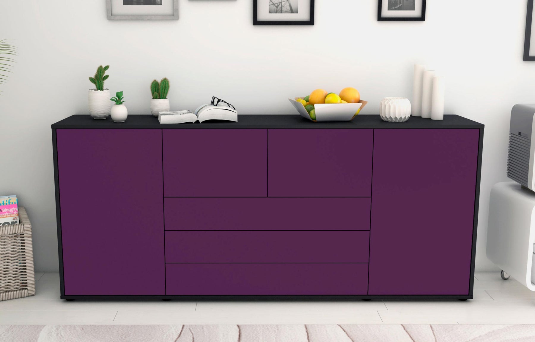 Sideboard Eliana, Lila (180x79x35cm)