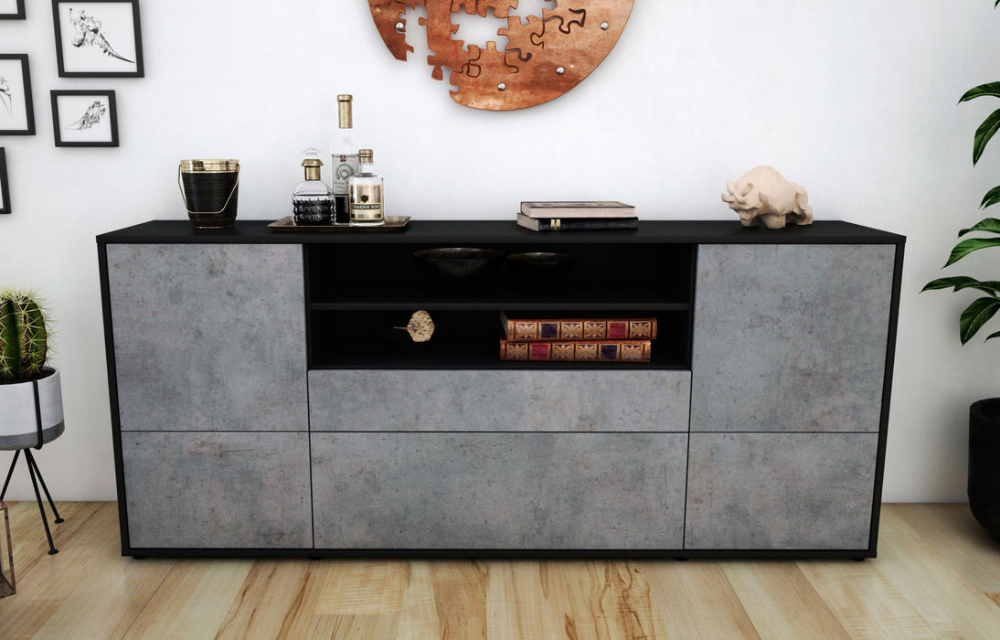 Sideboard Eluana, Beton (180x79x35cm)