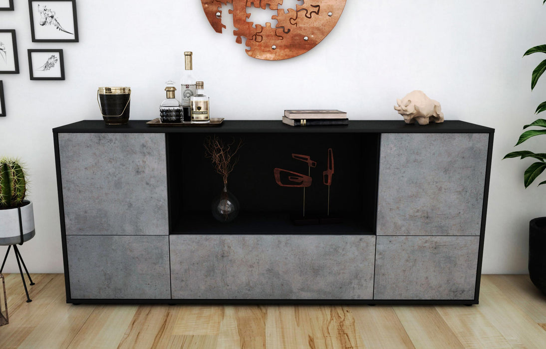 Sideboard Elvezia, Beton (180x79x35cm)