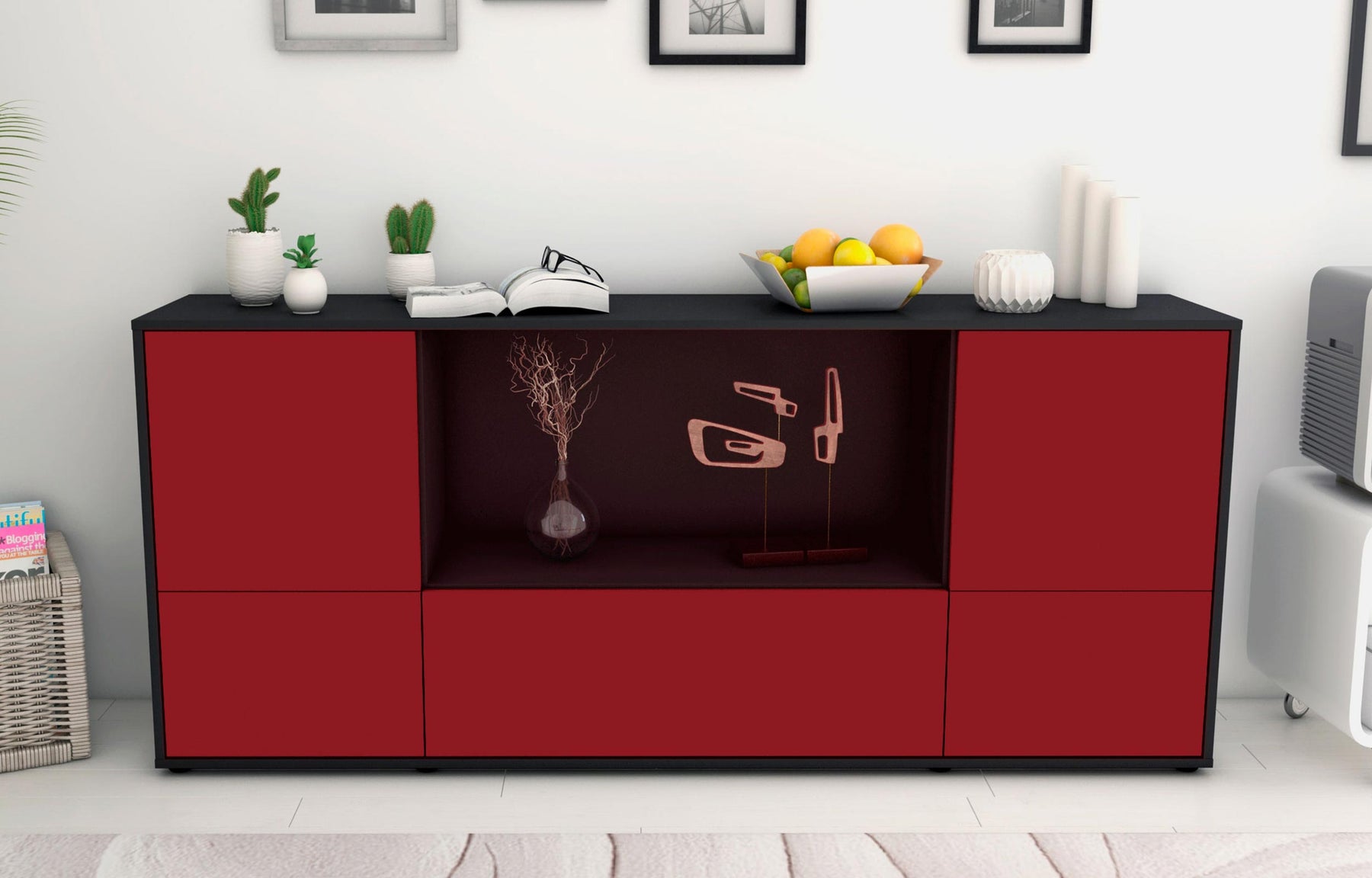 Sideboard Elvezia, Bordeaux (180x79x35cm)