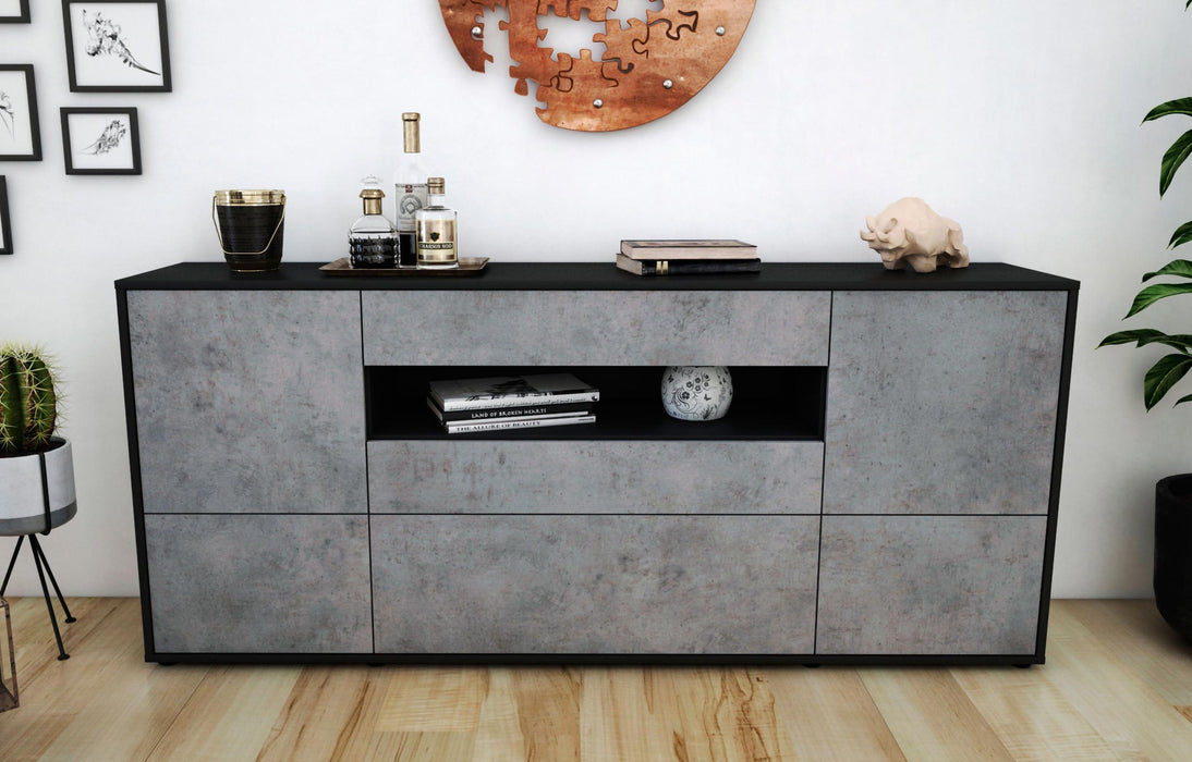 Sideboard Elvira, Beton (180x79x35cm)