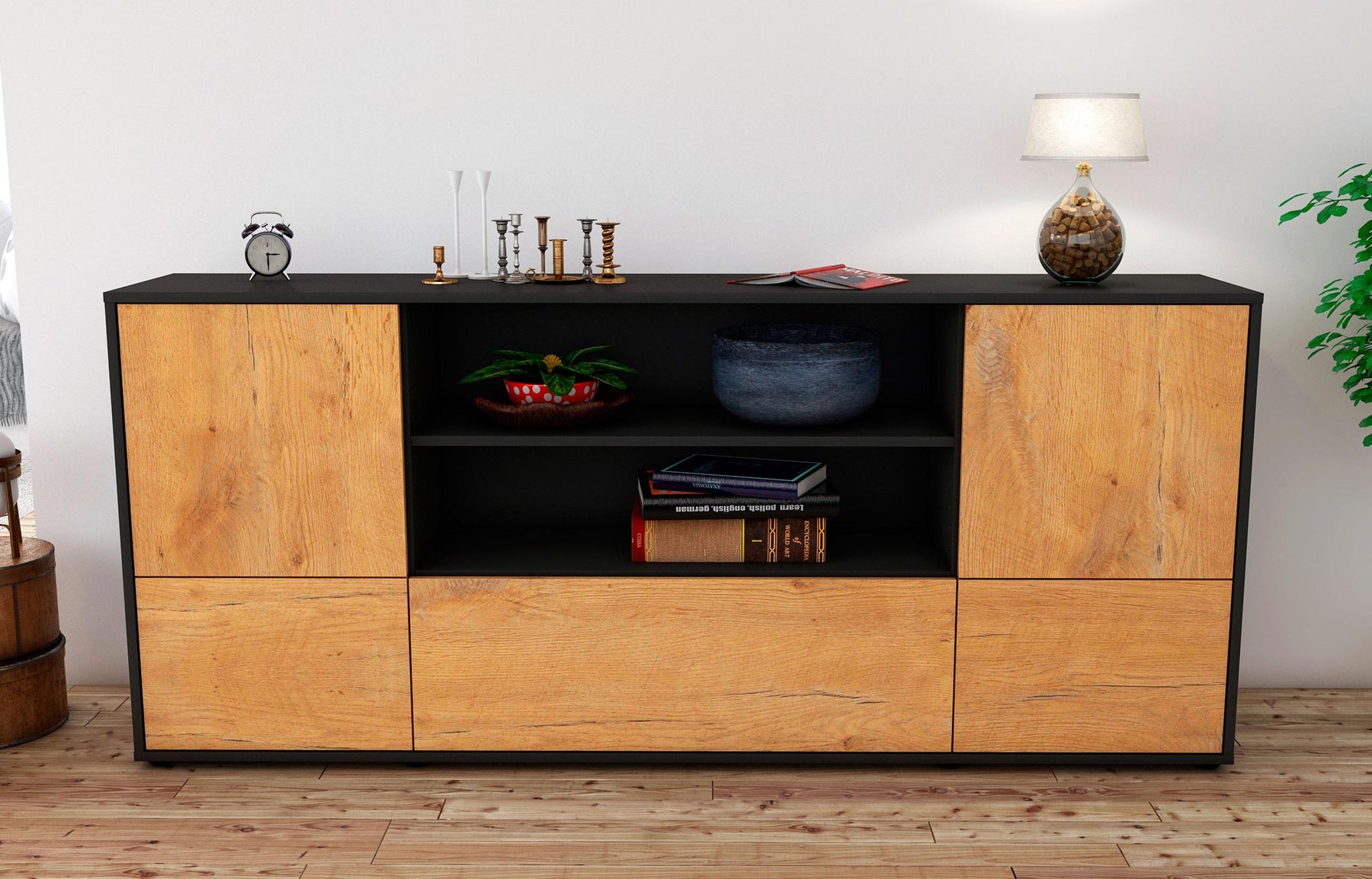 Sideboard Emanuela, Eiche (180x79x35cm)