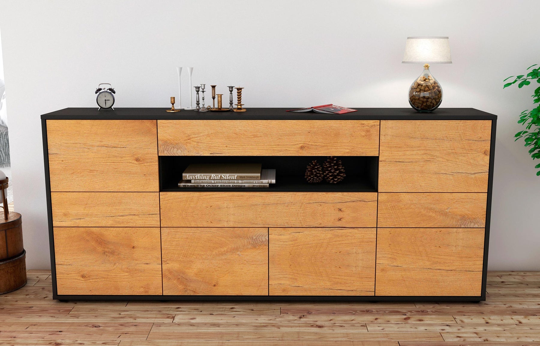 Sideboard Emerelda, Eiche (180x79x35cm)