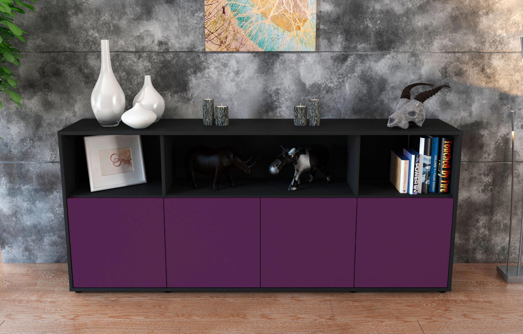 Sideboard Enrica, Lila (180x79x35cm)