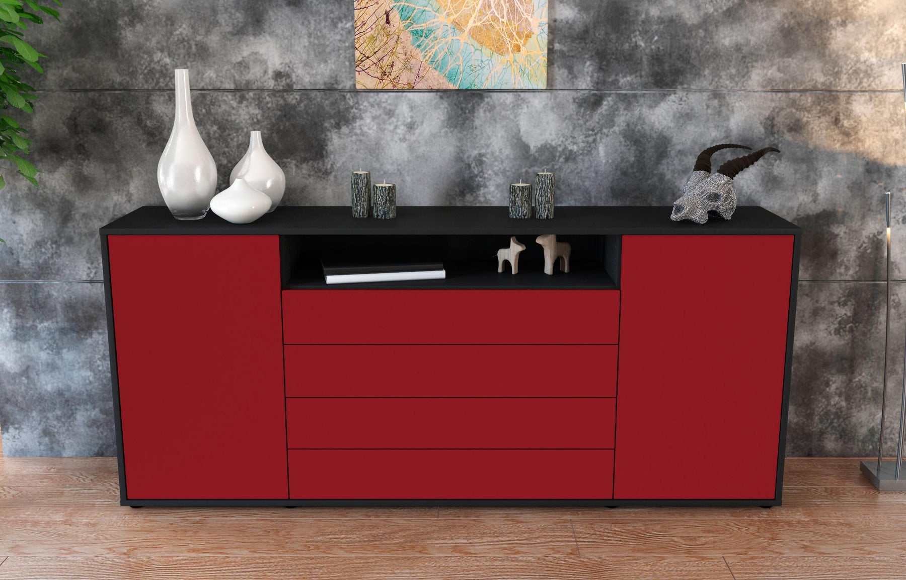 Sideboard Enzo, Bordeaux (180x79x35cm)