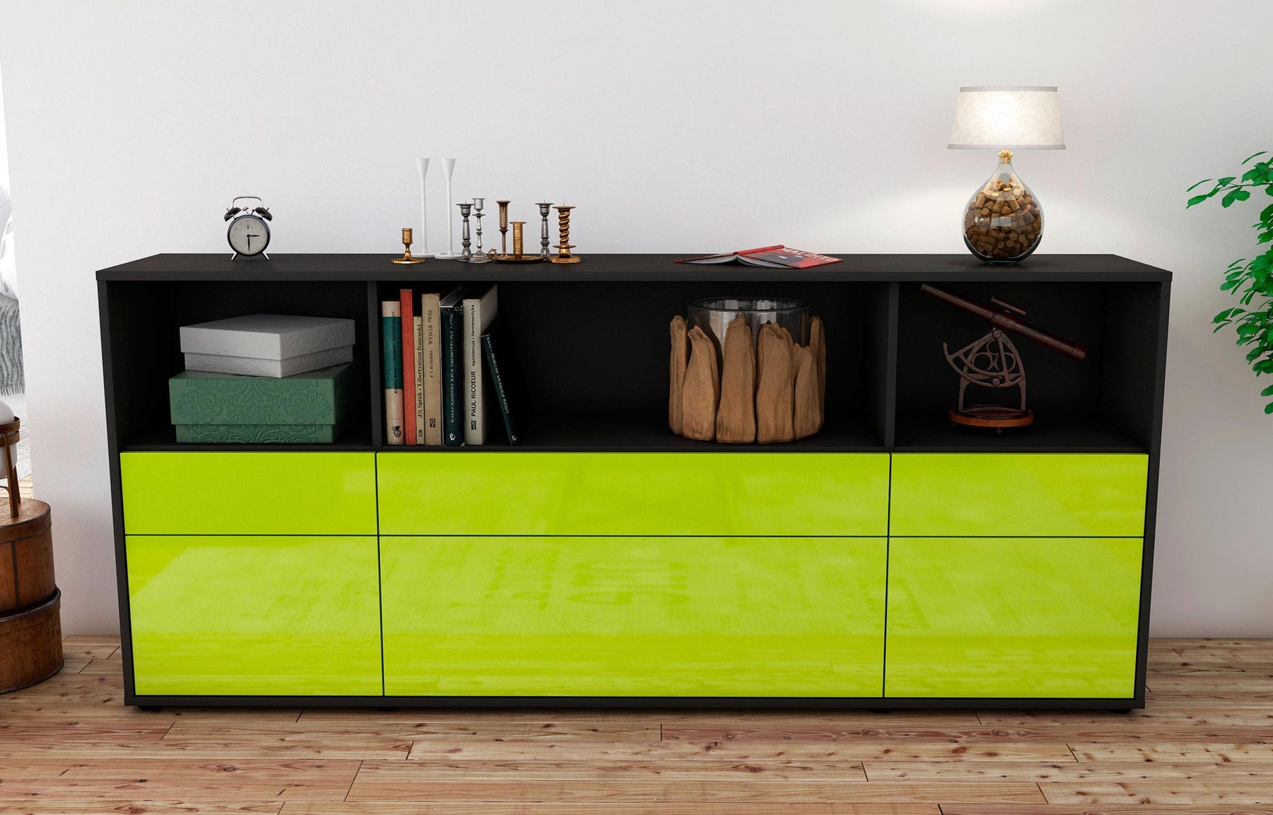 Sideboard Estella, Grün (180x79x35cm)