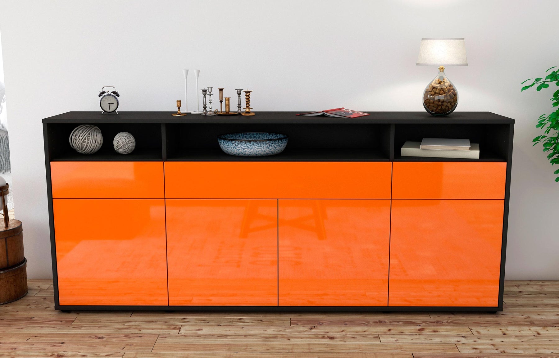 Sideboard Ezia, Orange (180x79x35cm)