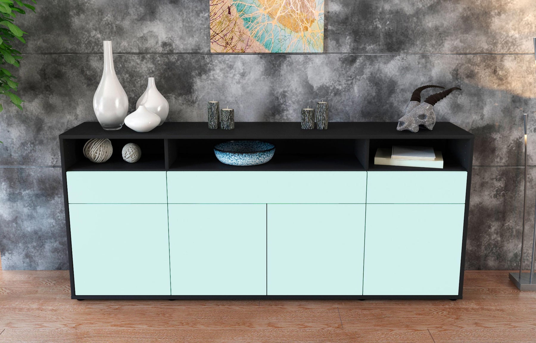 Sideboard Ezia, Mint (180x79x35cm)