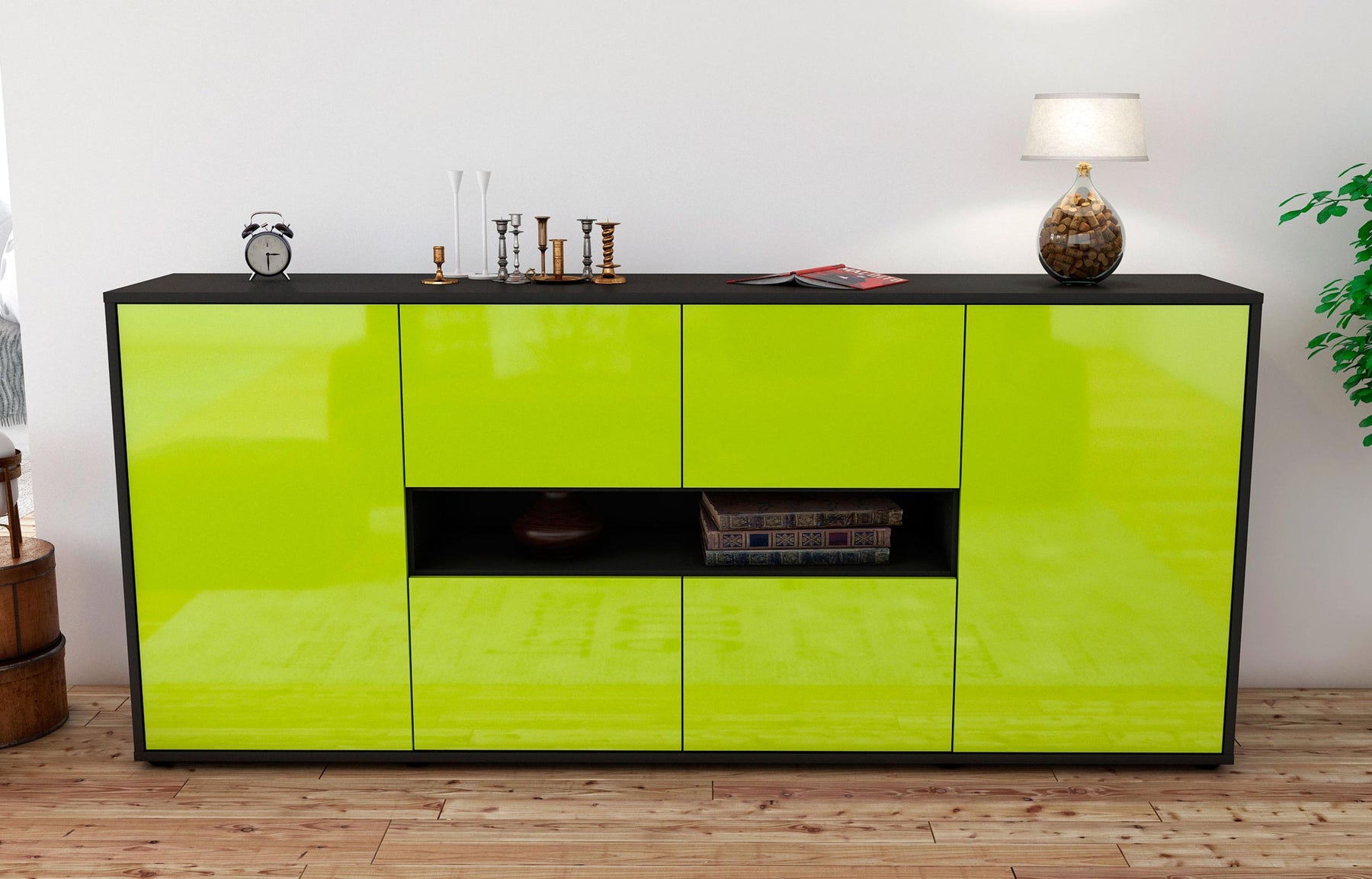 Sideboard Farina, Grün (180x79x35cm)