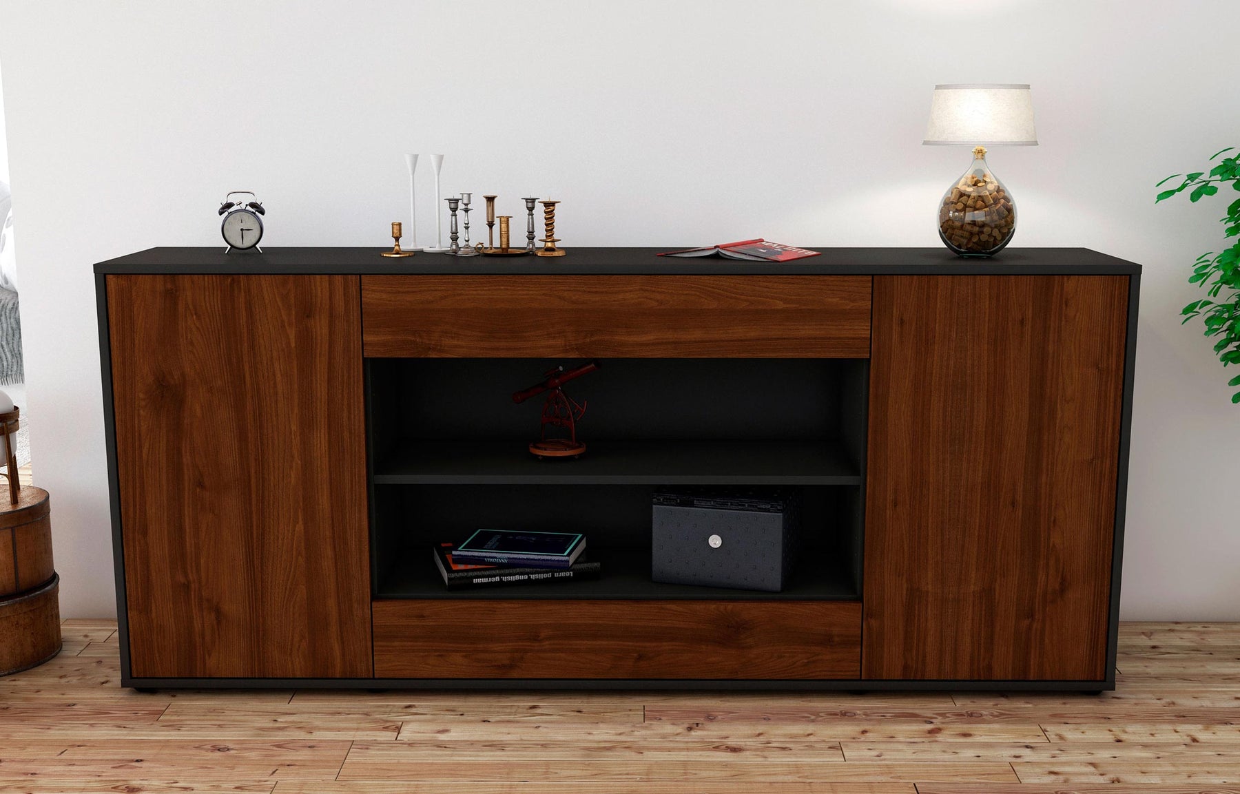 Sideboard Feli, Walnuss (180x79x35cm)