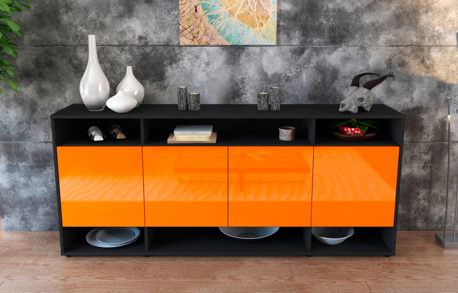 Sideboard Felia, Orange (180x79x35cm)