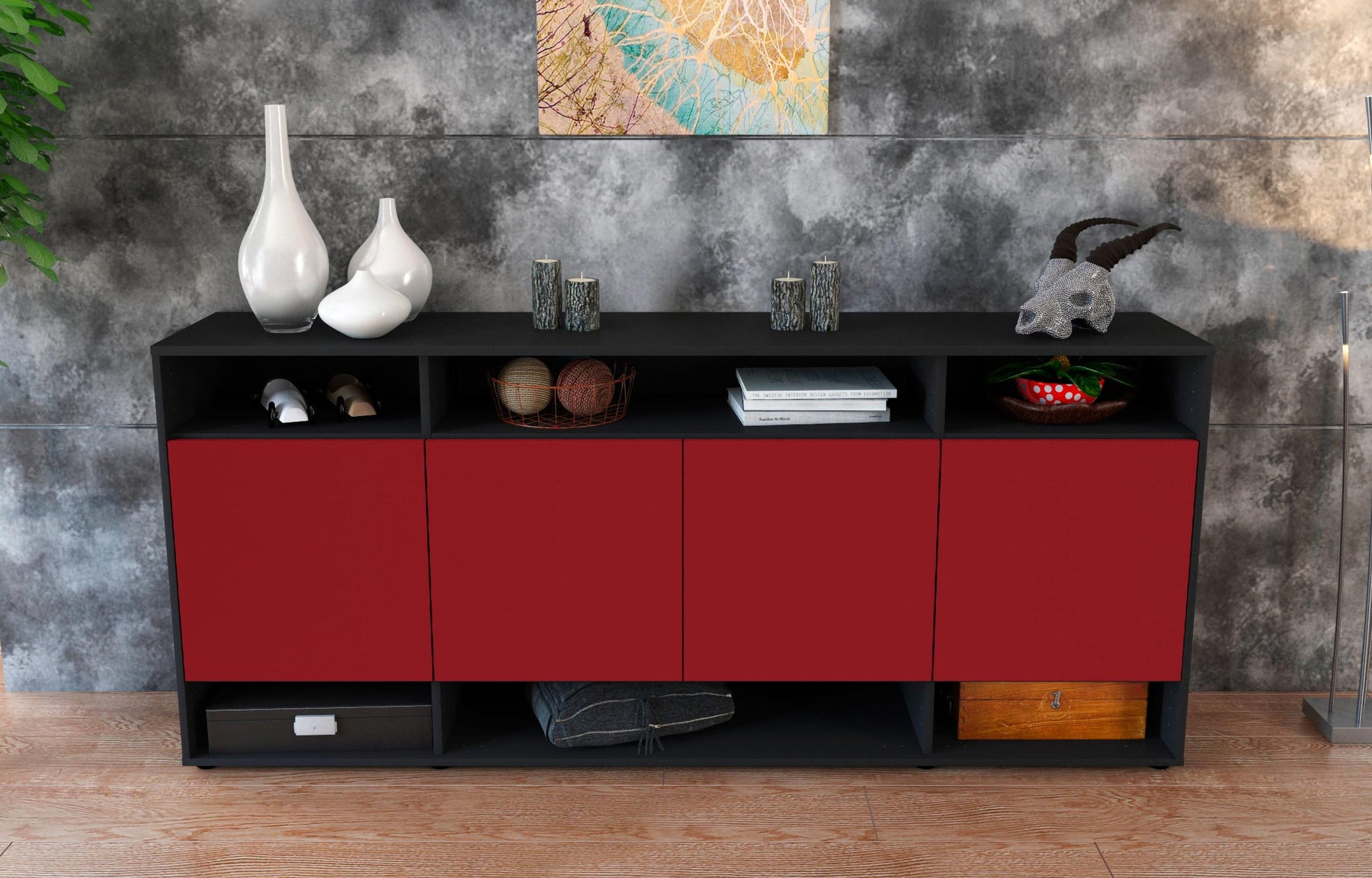 Sideboard Felia, Bordeaux (180x79x35cm)