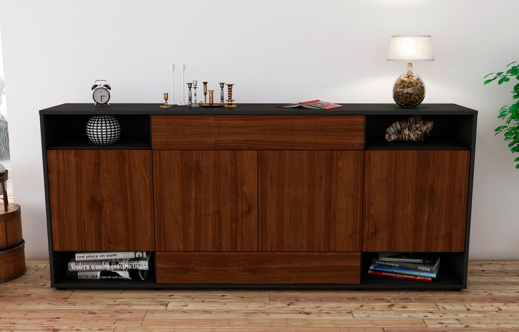 Sideboard Felicia, Walnuss (180x79x35cm)