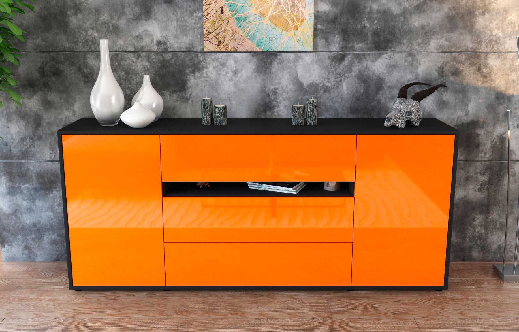 Sideboard Fernanda, Orange (180x79x35cm)