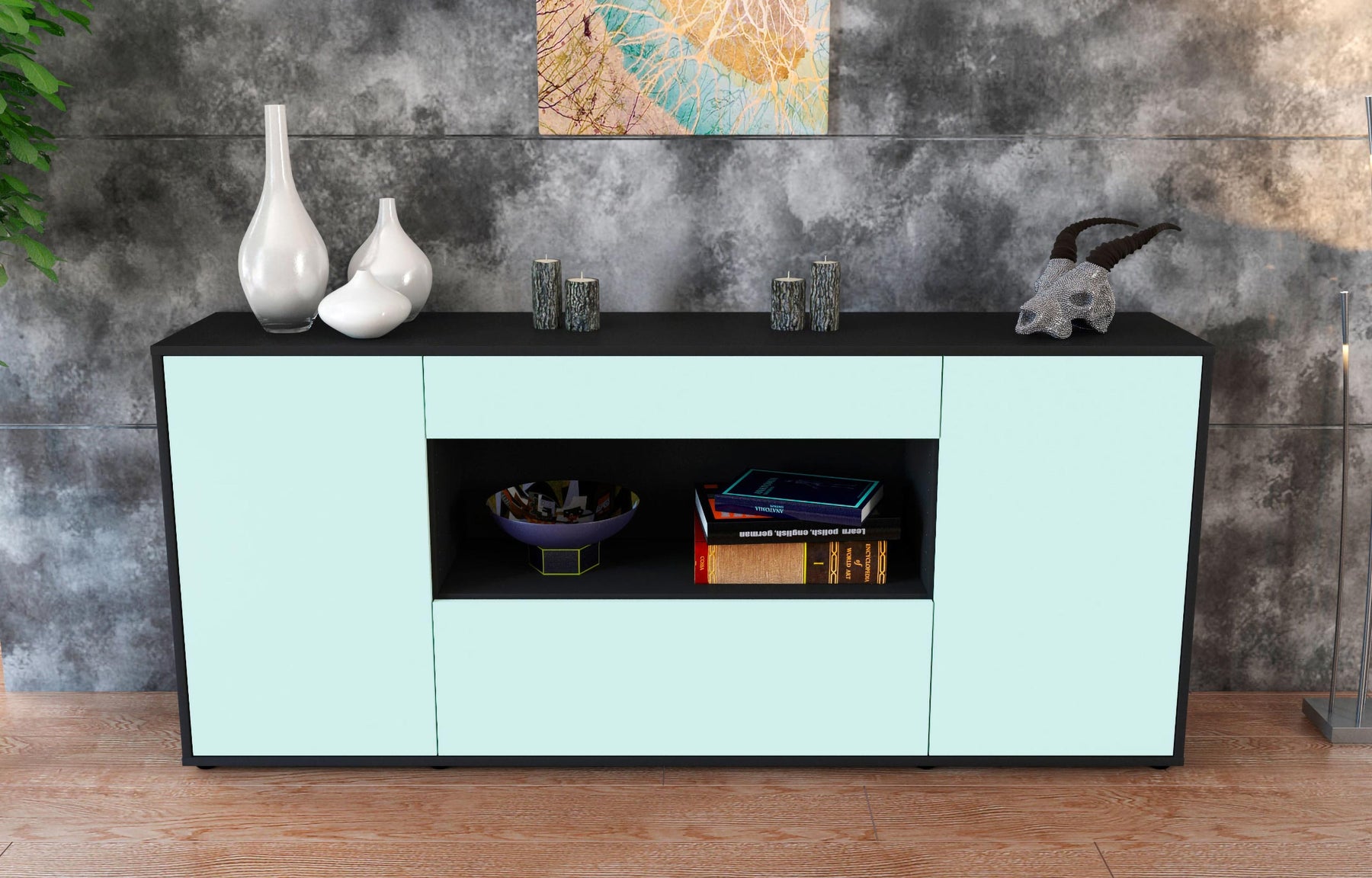 Sideboard Fiora, Mint (180x79x35cm)