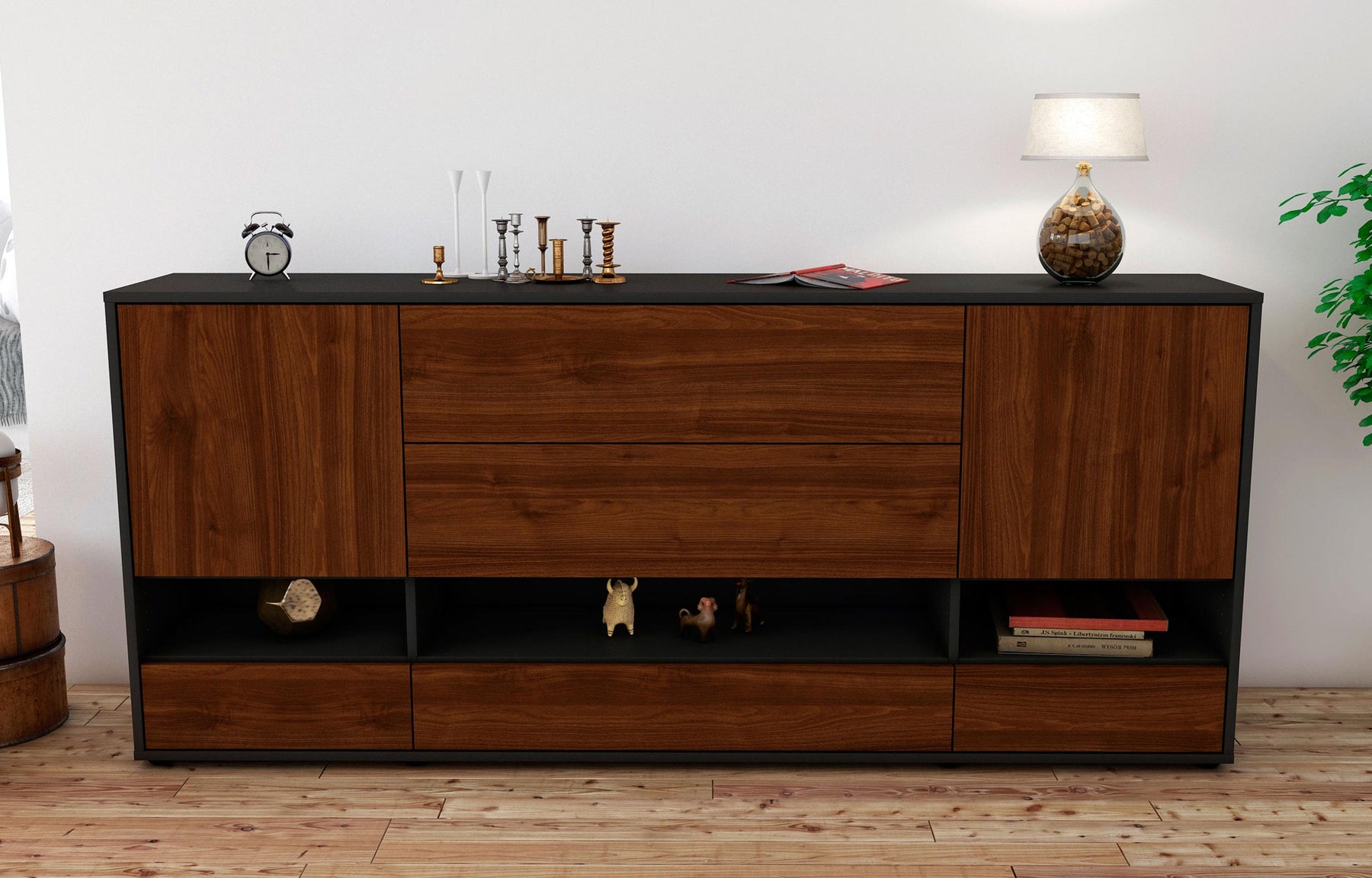 Sideboard Florentina, Walnuss (180x79x35cm)