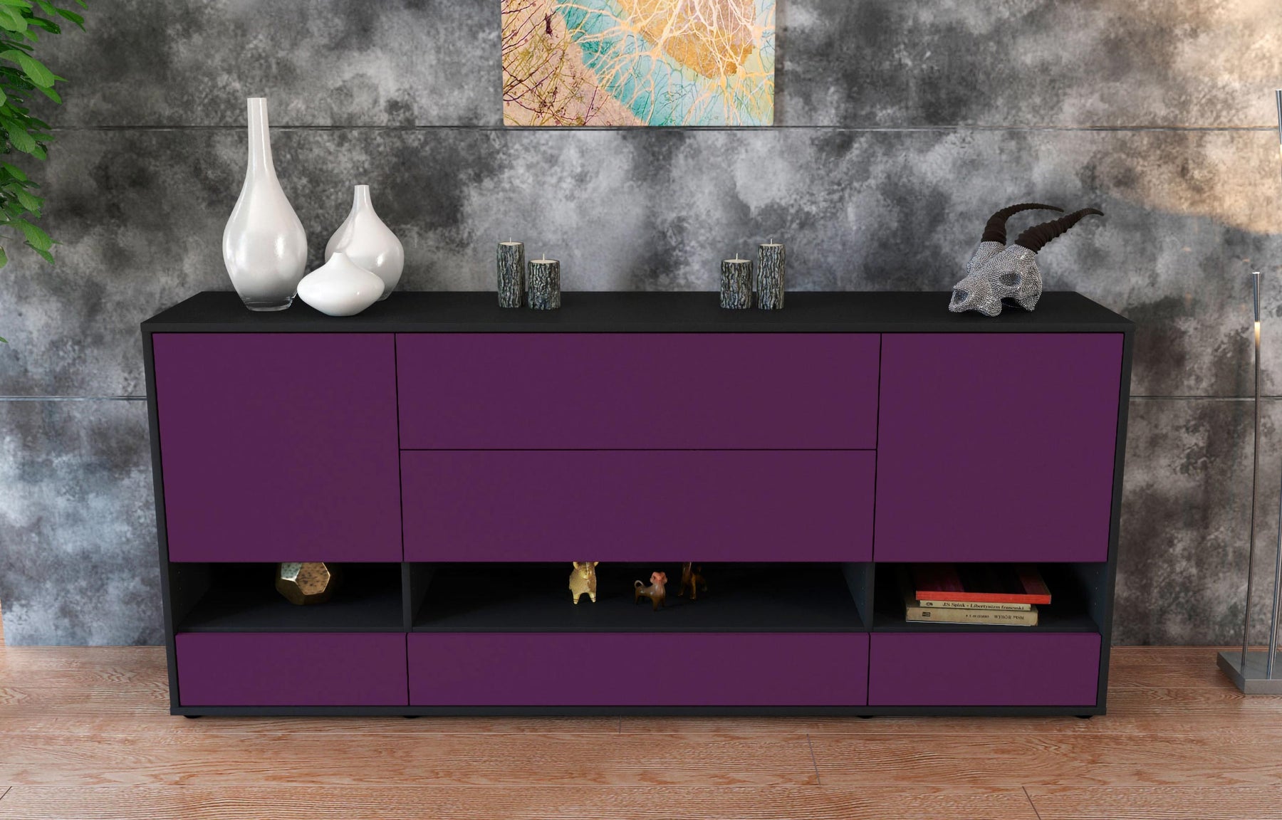 Sideboard Florentina, Lila (180x79x35cm)