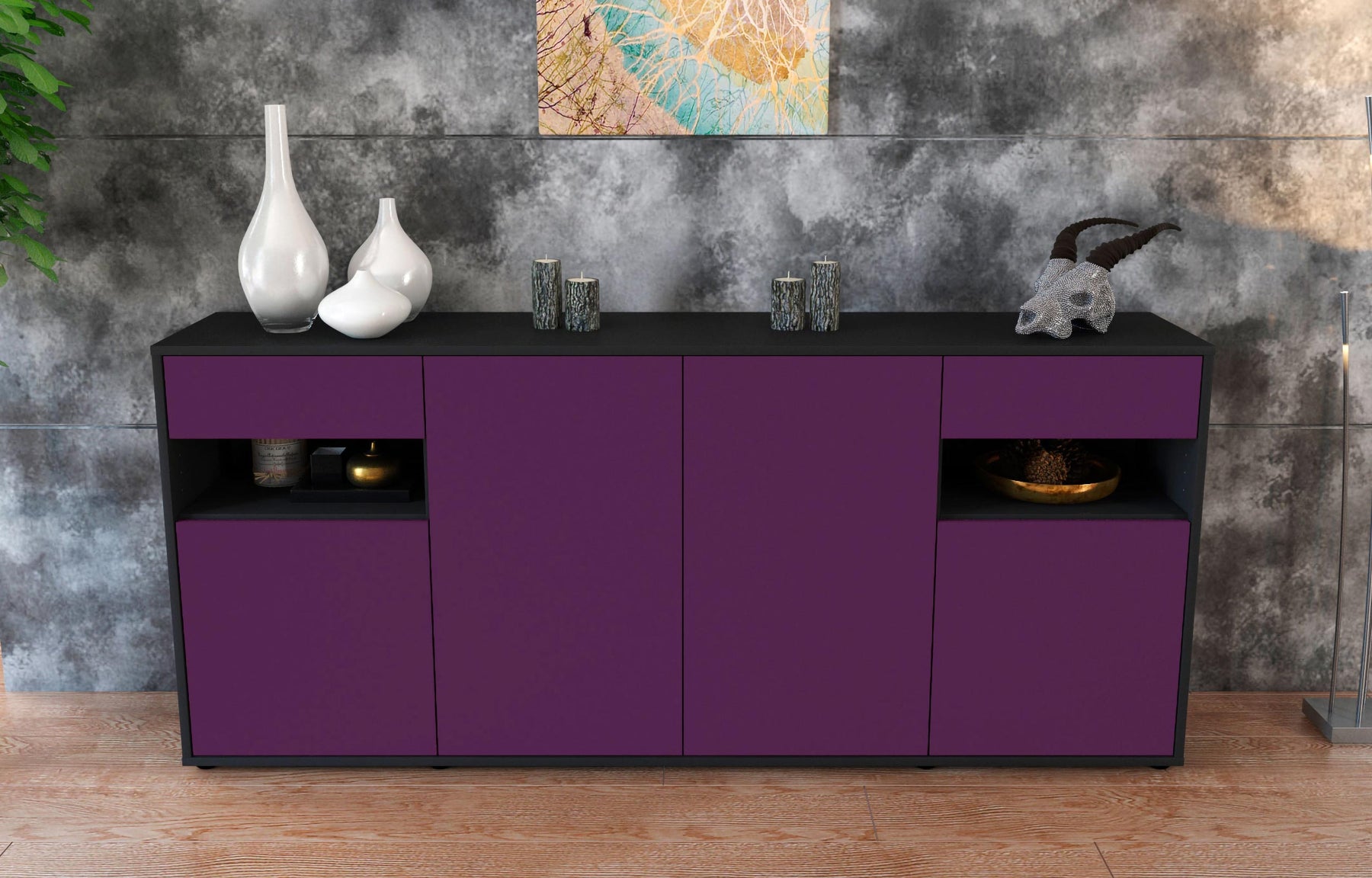 Sideboard Franca, Lila (180x79x35cm)