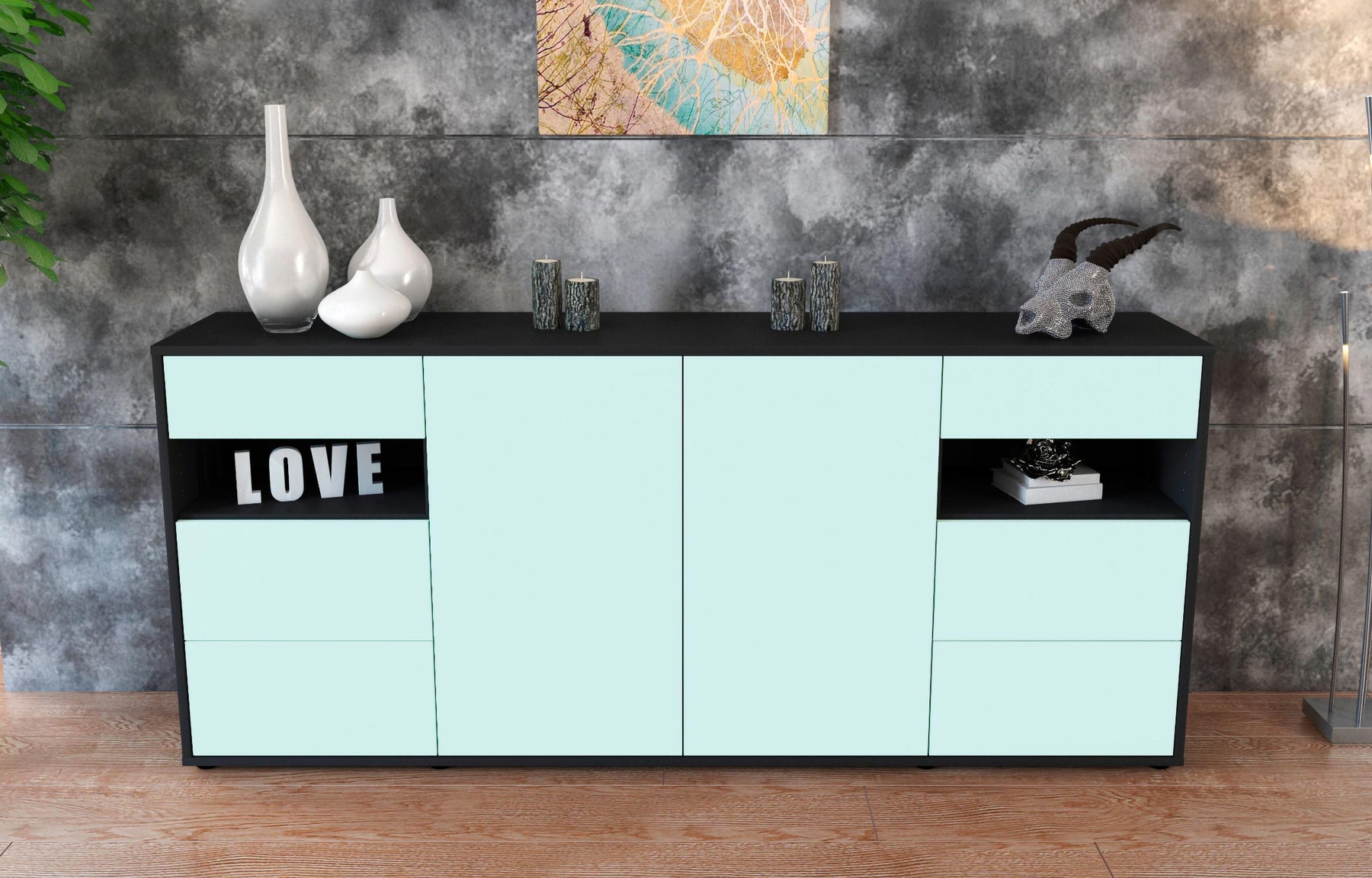 Sideboard Francesca, Mint (180x79x35cm)