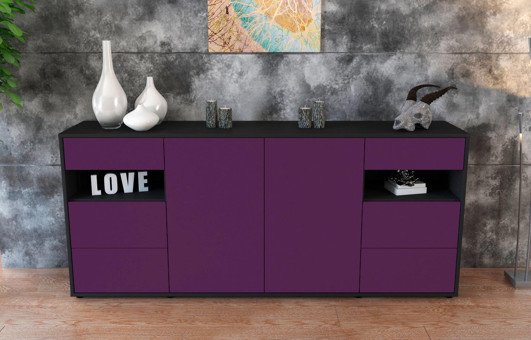 Sideboard Francesca, Lila (180x79x35cm)