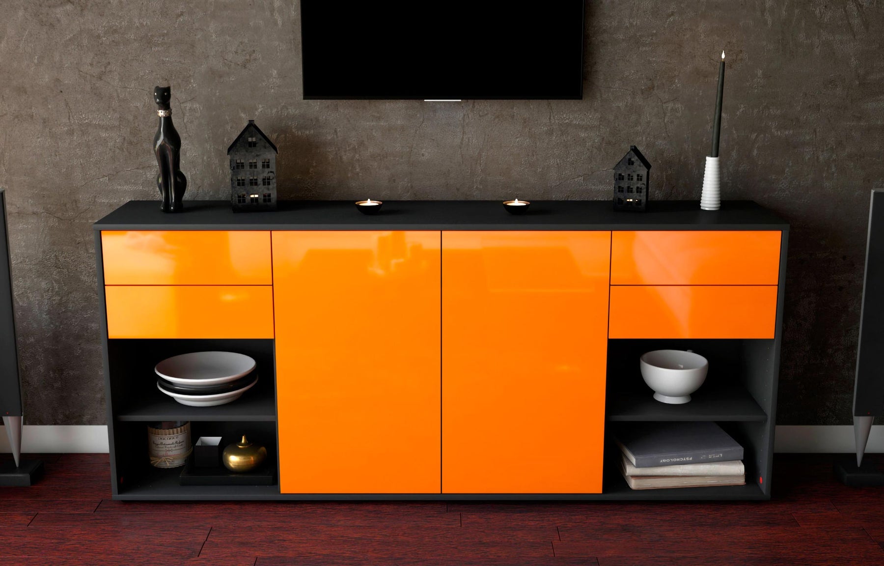 Sideboard Franka, Orange (180x79x35cm)