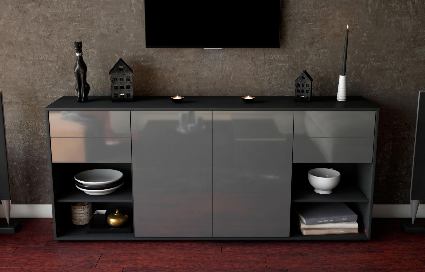 Sideboard Franka, Grau (180x79x35cm)