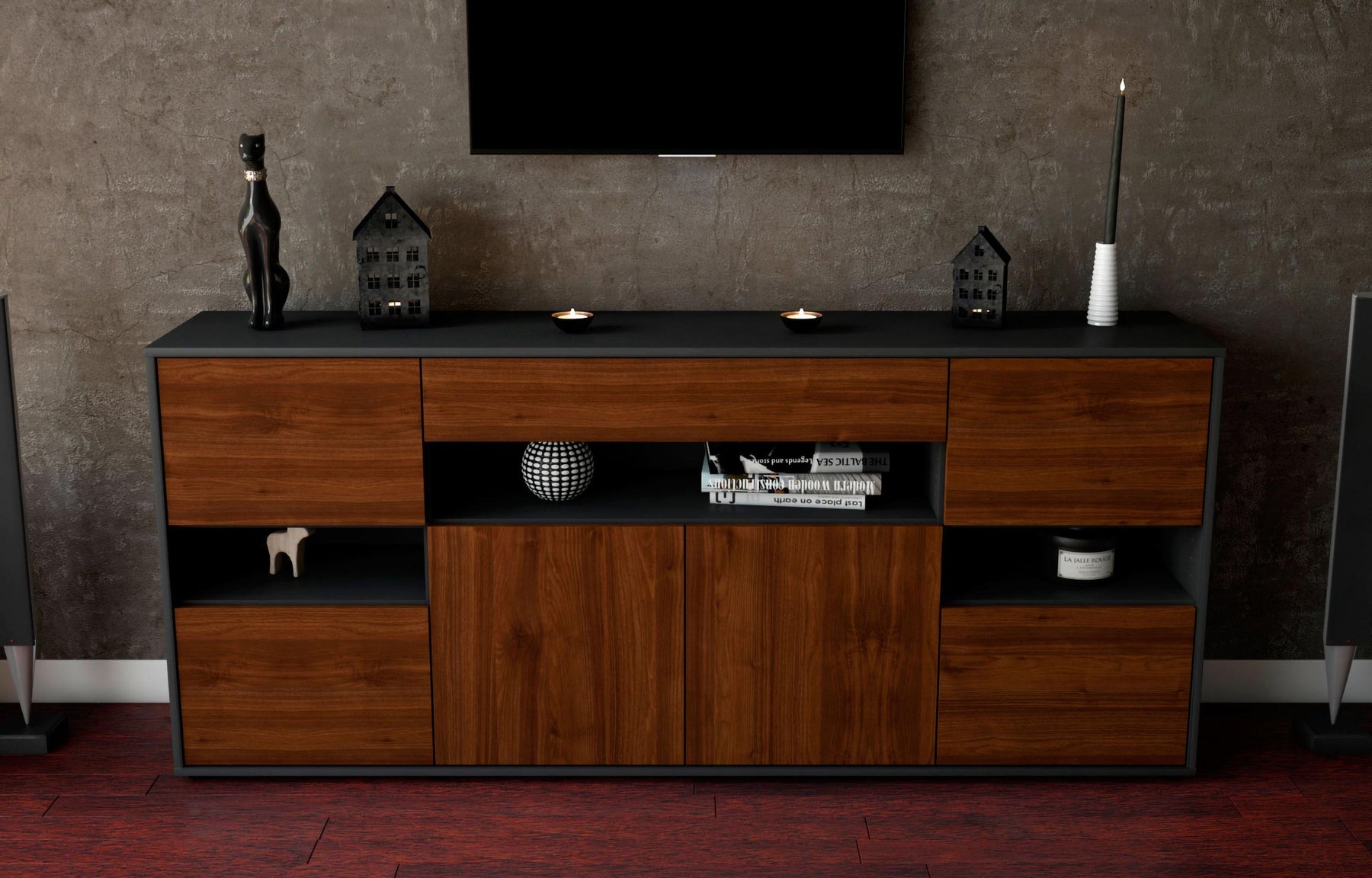 Sideboard Ginevra, Walnuss (180x79x35cm)