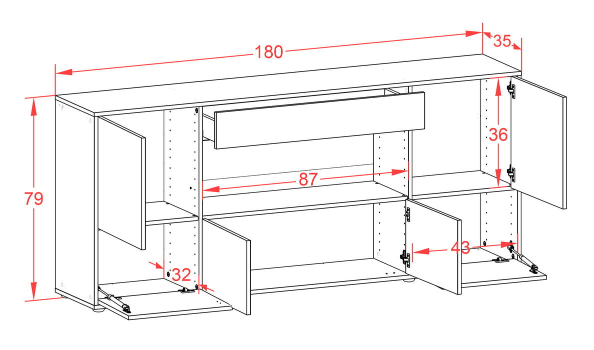 Sideboard Elsa, Rost (180x79x35cm)