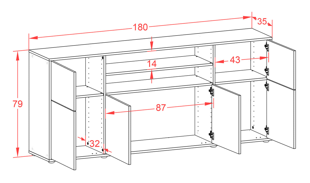 Sideboard Emilia, Rost (180x79x35cm)