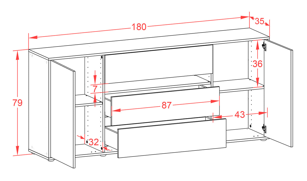 Sideboard Fernanda, Rost (180x79x35cm)