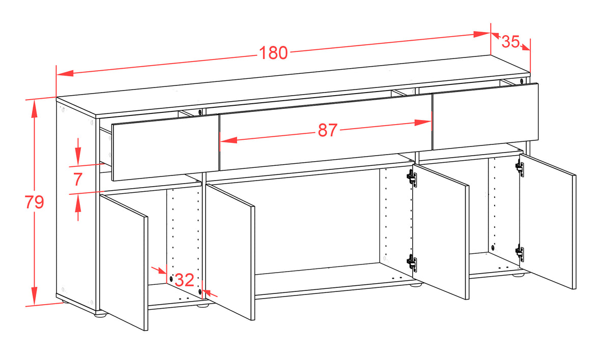 Sideboard Flora, Rost (180x79x35cm)